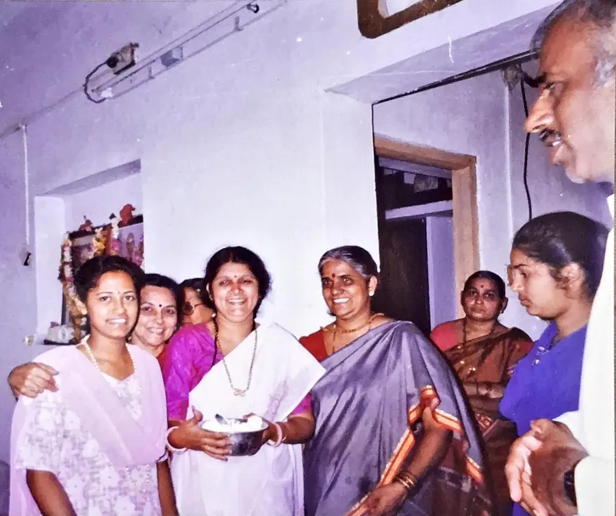 Datta Kaka with devotees or family during Ram-Nam gatherings. Archive still DPK_P1.34.
