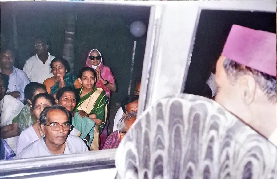 Datta Kaka with devotees or family during Ram-Nam gatherings. Archive still DPK_P1.49.